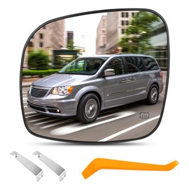 TOP-MAX Driver Side Mirror Glass Compatible with 2008-2016 Chrysler Town Country, 2008-2020 Dodge Grand Caravan, 2012-2015 RAM C/V, 2009-2014 VW Routan, Left Side Convex Heated Mirror for 68026177AB
