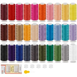 Stiverse 46 Pieces Sewing Thread, 600 Yard 30 Colours Yarn, All-purpose Polyester Yarn, Sewing Machine Yarn, Thread for Sewing Machine/Hand Sewing/Hand Quilting