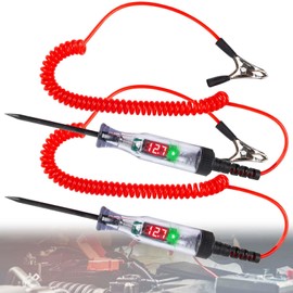 2 Stück KFZ Schaltung Teststift: 3–120 V Kfz-Stromkreistester mit Voltmeter, Auto Spannungsprüfer mit Kontrollleuchte Voltprüfer mit Digitaler LCD & Krokoklemme für Stromkreisen Sicherungen Schaltern