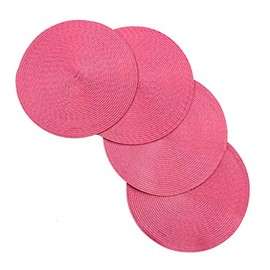 Vienna Woven Spiral Table Placemats 15 Inches Round Set of 4 Non-Slip Dining