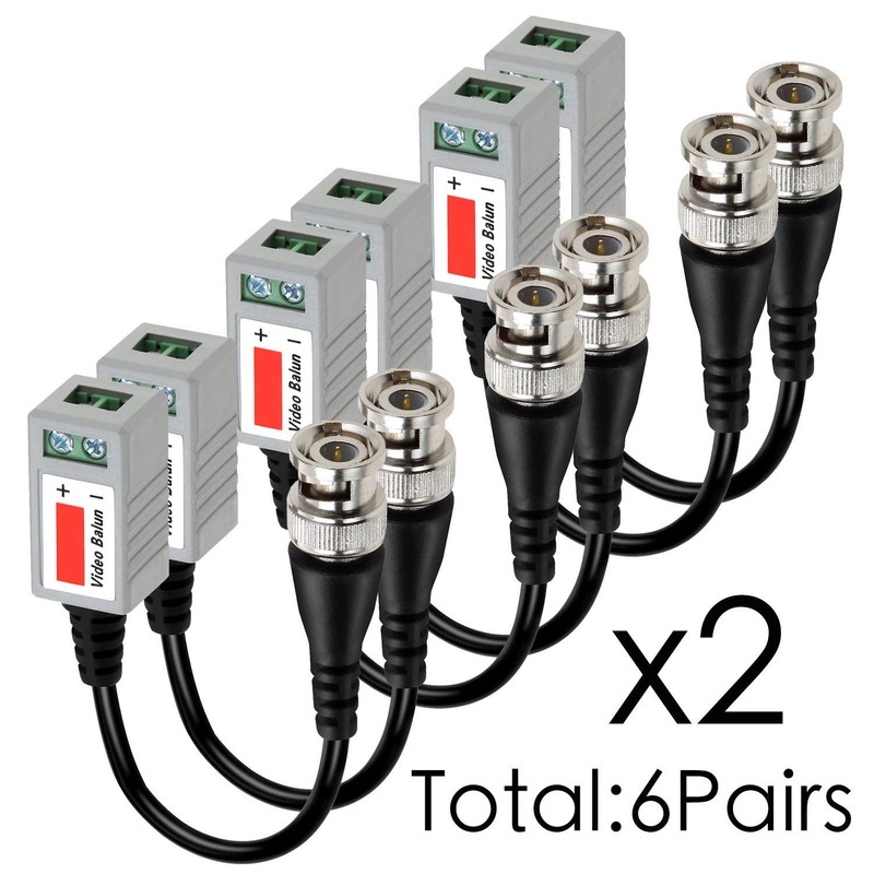 Baolongking 6 PAIRS (12 Pcs) Mini CCTV BNC Video Balun