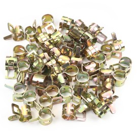 Fielect 50pcs 5/16" / 8mm Spring Band Type Action Hose Pipe Clamp Low Pressure Air Clip Clamp Fasteners Assortment Kit for Plumbing, Automotive and Mechanical