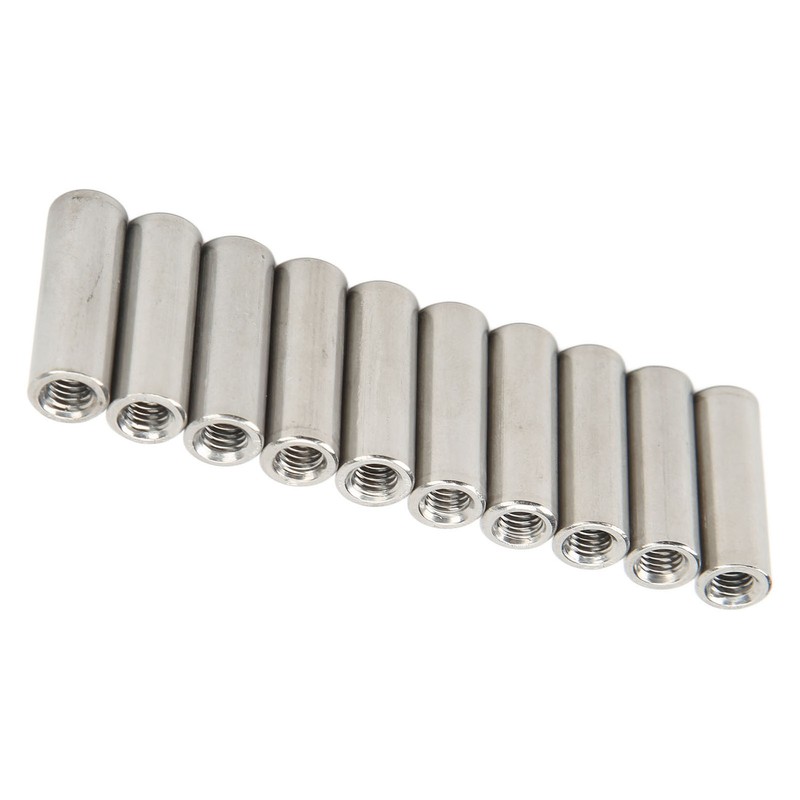 20Pcs M6 Female Thread Coupling Nut Practical Rustproof Stainless Steel
