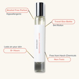 Anthology Bergamot & Musk Perfume Oil Roll-On 9ml | Citrus, Musk, Woody Notes | Fresh, Long-Lasting Fragrance Rollerball