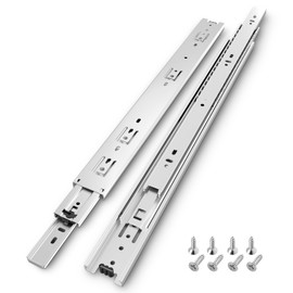 AOLISHENG Drawer Runners Drawer Slides 200mm 45kg Load Capacity Heavy Duty Draw Sliders Full Extension Ball Bearing Kitchen Cabinet Draw Runners Replacement Rails Side Mount, Silver 1 Pair