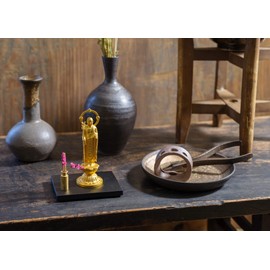 Buddha Statue Ksitigarbha Ksitigarbha 4.1 inches (10.5 cm) (Gold Plated/24K Gold) Buddha Statue: Shuun Makita Prototype _"Pray for Safe Delivery and Child Raising Guardians" Takaoka Copperware