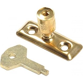 Merriway BH05859 (2 Pcs) EB Window Stay Security Lock and Key Brass Plated - Pack of 2 Pieces