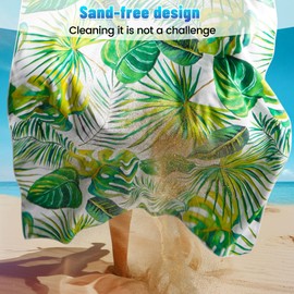 Women's XXL Beach Towel, 180 x 90 cm, Large Quick-Drying Microfibre Towel, Sand-Free Bath Towel, Beach Blanket for Women (Green)