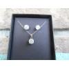 DIVINE ELEGANCE STERLING SILVER & CZ'S SOLITAIRE EARRINGS & NECKLACE