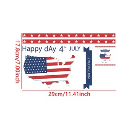 Rchovsam Independence Day Wall Stickers 11x7 in Large 4th of July Car Sticker Decal Stars American Flag Bumper Sticker Vinyl for Wall Door Car Truck Window Laptop for Home Office Decor Party Supplies