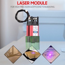 450nm 30W Laser Module with Protective Cover Fixed Focal Length Laser Engraving Head High Speed Laser Engraver Cutter 3D Printer CNC Router Laser Module for DIY Craft Wood Leather Fabric Paper Cutting Engraving
