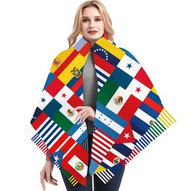 Endargros Hispanic Countries Nation Flag Womens Winter Scarf Soft Warm Blanket Scarves Fringe Pashmina Scarf 77" L x28