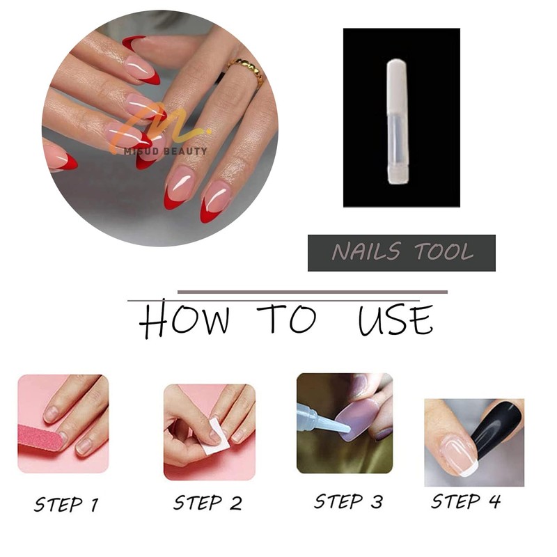 MISUD Press on Nails - Medium Almond Glue on Nails