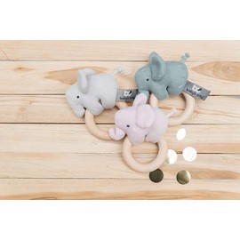 Baby's Only - Wooden Rattle Elephant - Classic Pink