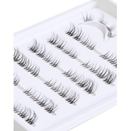 Individuelle Wimpern Cluster Natürlicher Nerz Cluster Wimpernverlängerungen Kleine Wimpern Wispy 3/4 Falsche Wimpern DIY Wimpernverlängerung zu Hause 7 Paare KS20