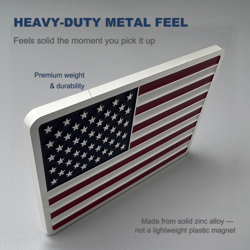 American Flag Metal Fridge Magnet, Square 3D Zinc Alloy Refrigerator