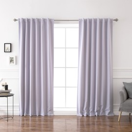 Best Home Fashion Thermal Insulated Blackout Curtains - Back Tab/Rod Pocket - 52" W x 84" L - Lilac (Set of 2 Panels)