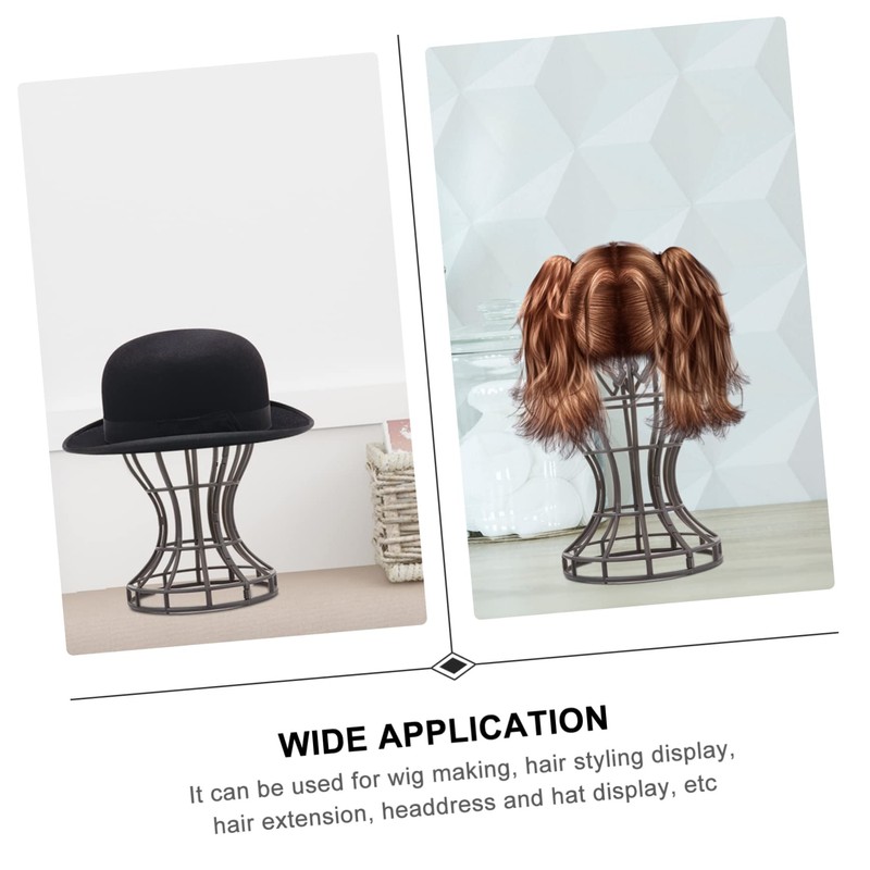 Healeved 2Pcs Plastic Wig Stand Holder for Displaying Wigs Travel-Friendly