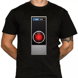 Dark Vortex Clothing Company HAL 9000 T-Shirt - 2001: A Space Odyssey Fanart Illustration - 100% Cotton Shirt - Regular, 2XL