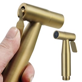 BARROCK 2 Pack Bidet Sprayer Head Only, Stainless Steel Handheld Shattaf Jet Spray for Toilet, Baby Cloth Diaper Sprayer with Adjustable Water Pressure Control, Brushed Gold