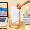 Fuyoooo 2 Pcs Gold Glass Brochure Holder Stand 4 Inch