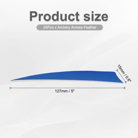 PATIKIL Arrows Vanes 5 Inch, 25 Pack Right Wing Arrow Feather Turkey Fletching Archery Accessories for DIY Target Shooting Hunting, Light Blue