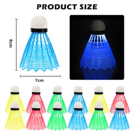 Mitening 6 pieces LED goose feather shuttlecocks, badminton balls, LED badminton balls, lighting shuttlecock for outdoor, LED shuttlecocks, balls shuttlecock for outdoor and indoor (6)