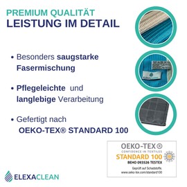 Elexaclean Microfibre Tea Towel Set - 68 x 42 cm - Oeko-Tex® Standard 100 - Modern Kitchen Tea Towels charcoal