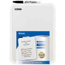 BAZIC Dry Erase Board w/ Marker. 8.5” x 11” Whiteboard and Marker for Kids and Adults