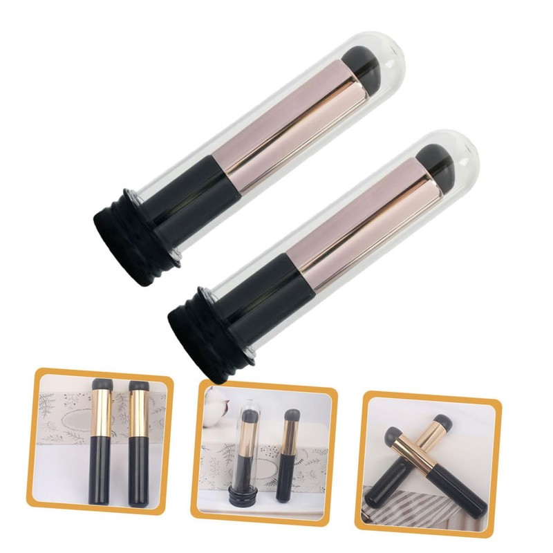 Healvian 6pcs Portable Lip Brush Applicators for Lipstick and Lip