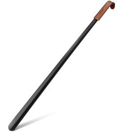 ZOMAKE Extra Long Shoe Horn for Seniors Men,Metal Shoehorn Long handle for Boots, Shoe Spoon Helper 31.5''