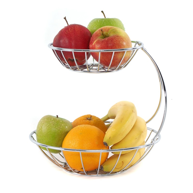 DESIGN DELIGHTS Fruit Stand Stage, 24 cm, Iron, Two-Tier Metal