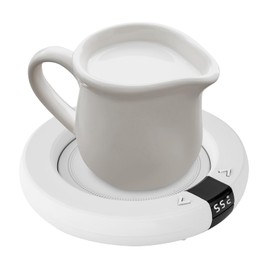 Elektrischer Tassenwärmer mit 2 Temperaturstufen, Getränkewärmer, Kaffeewärmer Getränkewärmer Tassenwärmer für Kaffee, Milch, Tee (Weiß, 12.6cm)