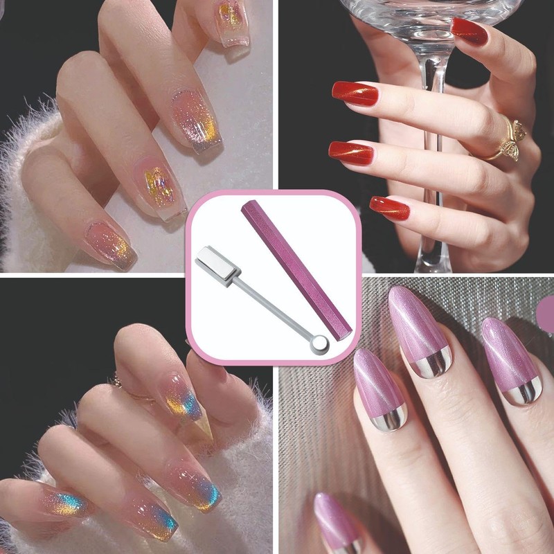 1 Piece Hexagonal Magnet And 1 Piece Double-Head Magnet, Manicure