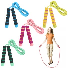 Kids Skipping Rope,4PCS Adjustable Skipping Rope for Kids, Children, Students and Adults, Fitness Jump Rope for Outdoor, Party Favor, Exercise Activity