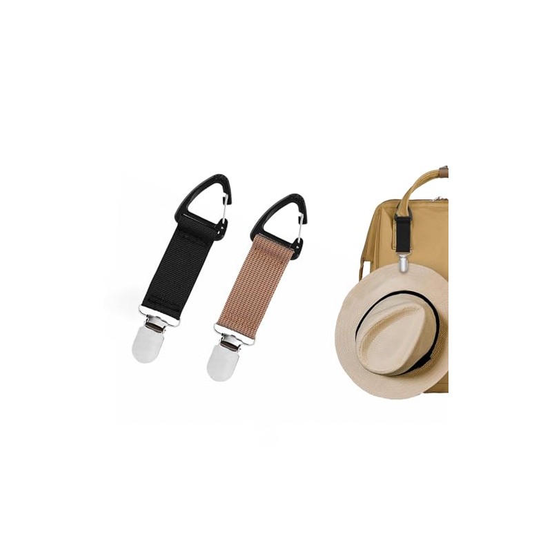 GOEDEKE 2Pcs Hat Clips for Travel on Bag, Hat Bag