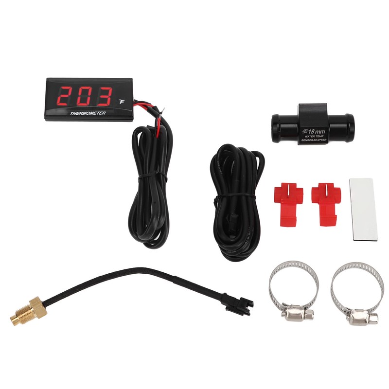 Motorcycle Digital Water Temperature Gauge Ultra Thin DC 12V LCD