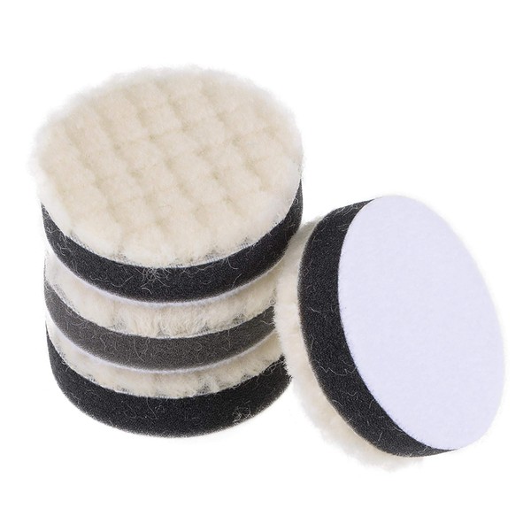 uxcell Wool Felt Sponge Polishing Pad 50mm Hook and Loop