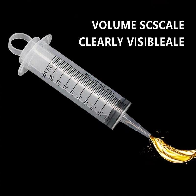 AIMALL 100-200ML Reusable Big Large Plastic Hydroponics Nutrient Measuring Syringe,