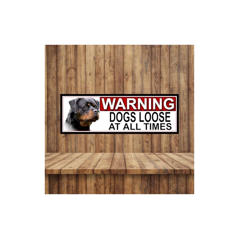 Shawprint Rottweiler WARNING DOGS LOOSE AT ALL TIMES METAL GATE