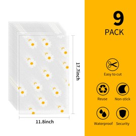 9 Pcs Refrigerator Liners, Shelf Liners Drawer Liners 45 * 30CM Waterproof Washable Non-Slip EVA Cabinet Liner for Refrigerator Drawer Placemat Cupboard BPA Free No Cutting Home Kitchen Gadgets