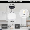 Bagood Black Semi Flush Mount Ceiling Light Fixture Milk Glass