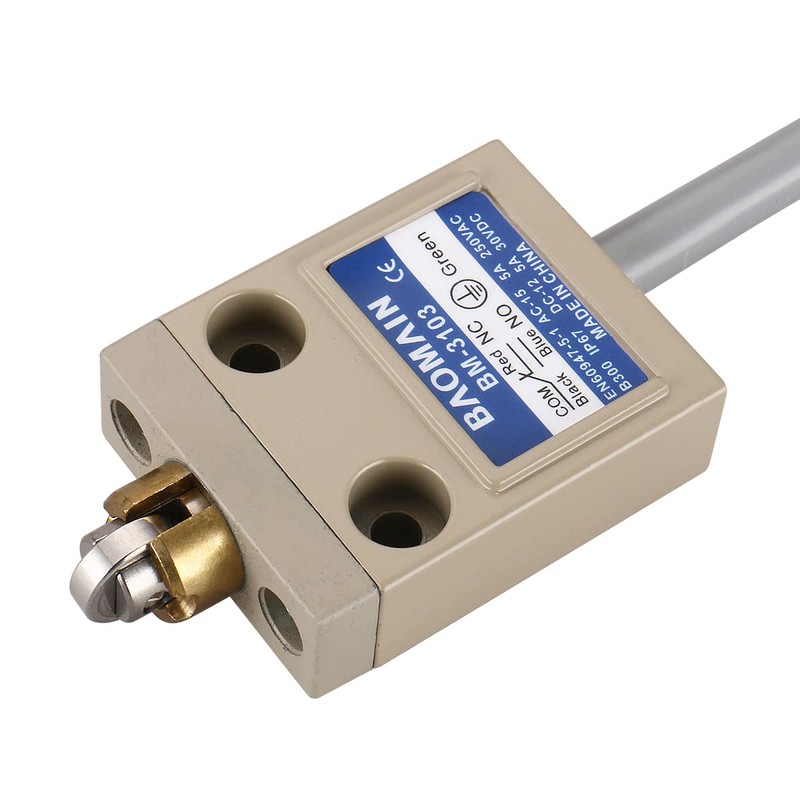 BAOMAIN Limit Switch BM-3103, Stainless Steel Cross Roller Plunger, 1NO+1NC