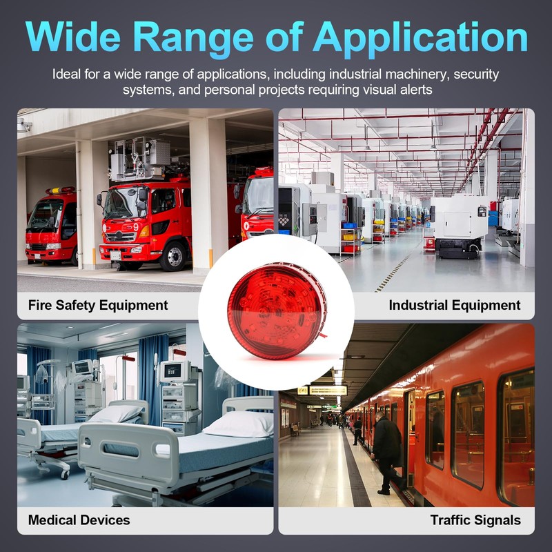 Red Strobe Light & Flashing Beacon for Security Systems -