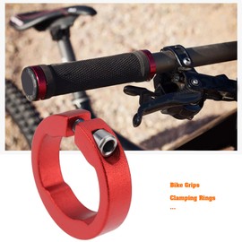 Briny River 2 Pieces 22 mm Bike Grips Clamping Rings Aluminium Alloy for Bicycle Handlebar Red