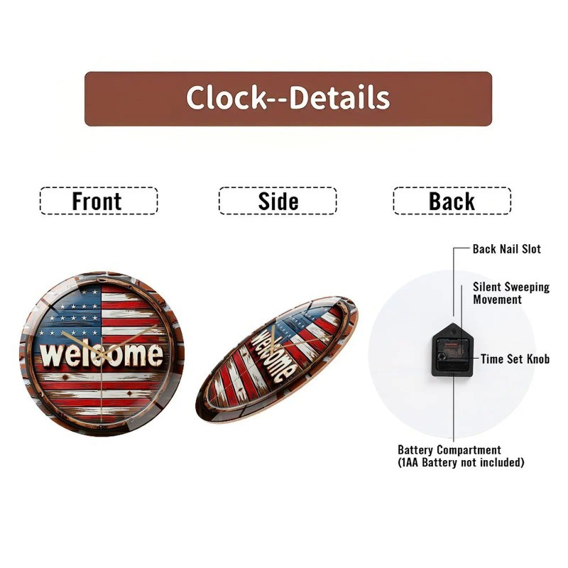 Modern Round Glass Clock 30x30cm Custom Design Crystal Clear Glass