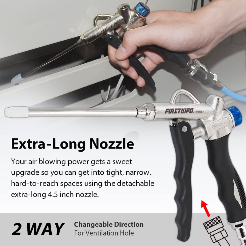 FIRSTINFO A18565EU 2-Way Air Blow Gun with Adjustable Air Flow