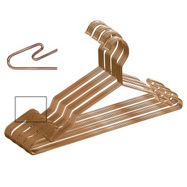 Luxurious Hanger Set Heavy Duty Metal Hangers with Unique Hook Design Durable & Sturdy Coat Hangers 4mm Thick Withstands 25lbs Weight Smooth Finish Compact Shirt Hangers - 10 Pack Rose Gold