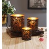 Marrakesh Set of 3 Lanterns, 14 cm, Large, Metal, Oriental