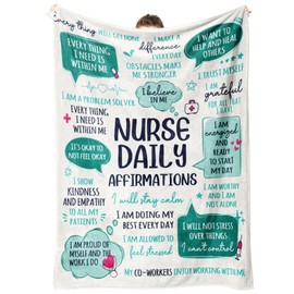 Craftique Nurse Gifts for Women Men- Soft Nurse Blanket with Nurse Daily Affirmations- LPN RN Gifts for Nurses Practitioner, Nurses Week/Day Gifts, Nursing School Graduate Birthday Appreciation Gifts